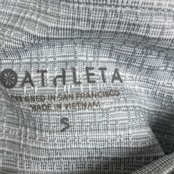 Athleta Leggings Chat to Town Gray Jacquard Mesh High Rise Cropped Workout Small - Picture 14 of 16
